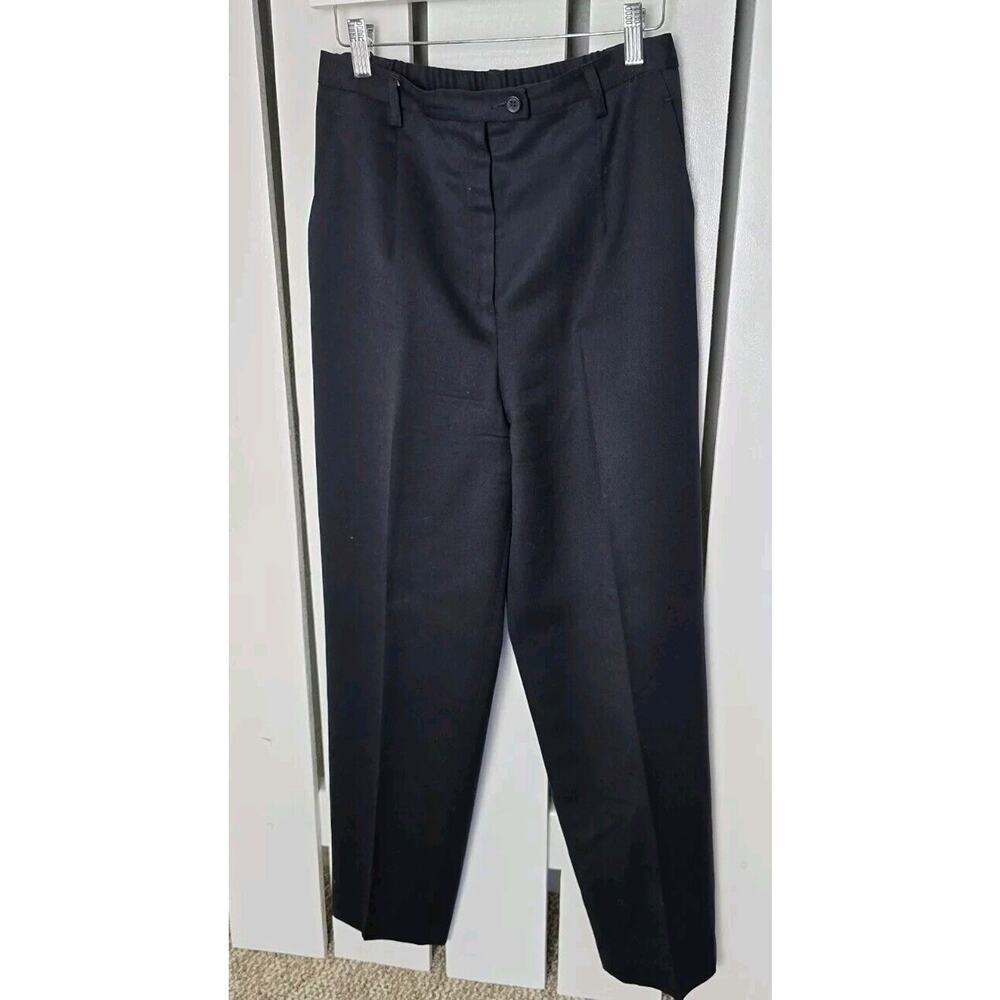 Pendleton Wool Pants Women 10P Black High‎ Waist Pleated USA Workwear Career